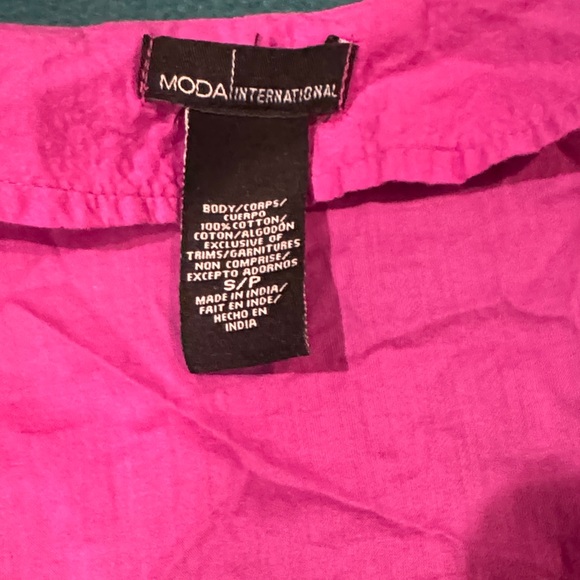 Moda International Purple Floral Embroidered Cover Up. Size small. - Picture 3 of 6